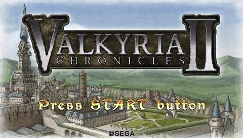 Valkyria Chronicles II title screen for PSP